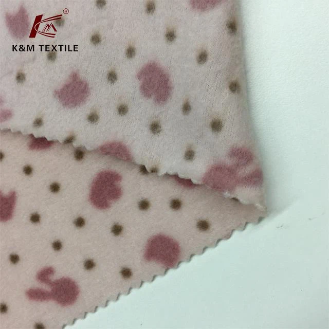 Rabbit Pattern Printed Brushed Polar Fleece Fabric